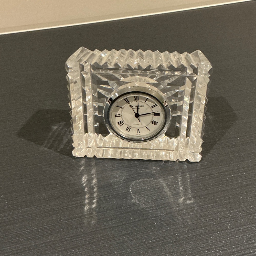 Waterford Crystal Table Clock with Roman Numerals